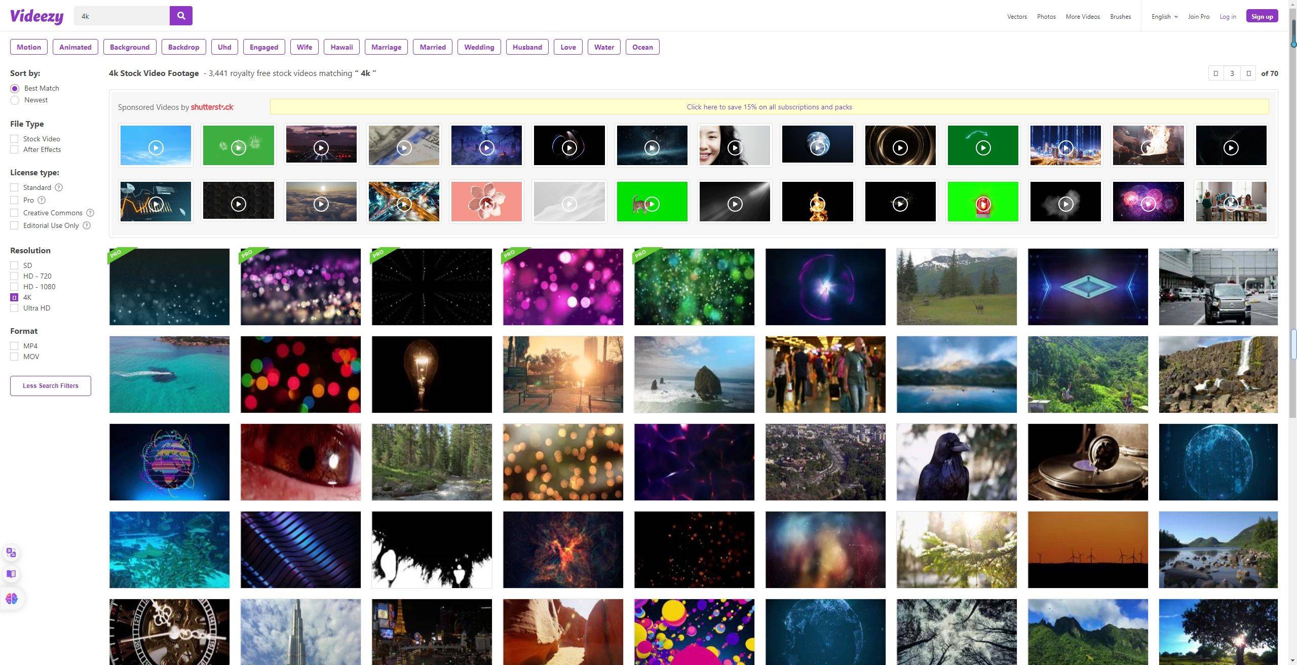 videezy提供了丰富的免费视频素材库，涵盖了多种主题，包括自然风光、城市
