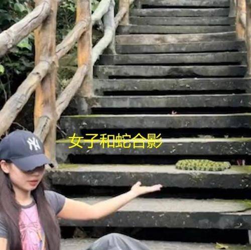 原创女生偶遇莽山烙铁头，竟大胆合影引热议！