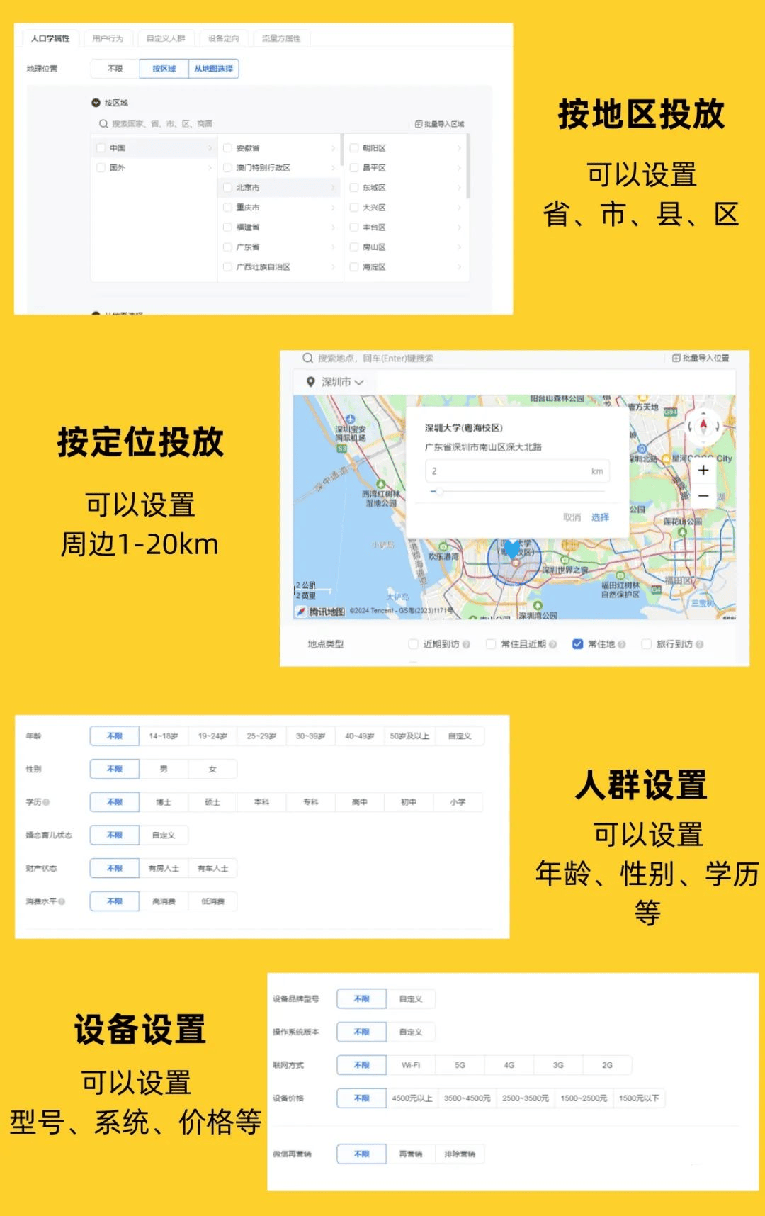 择）部分广告主还可以筛选属性标签，通过关键词找到自己行业精准用户。