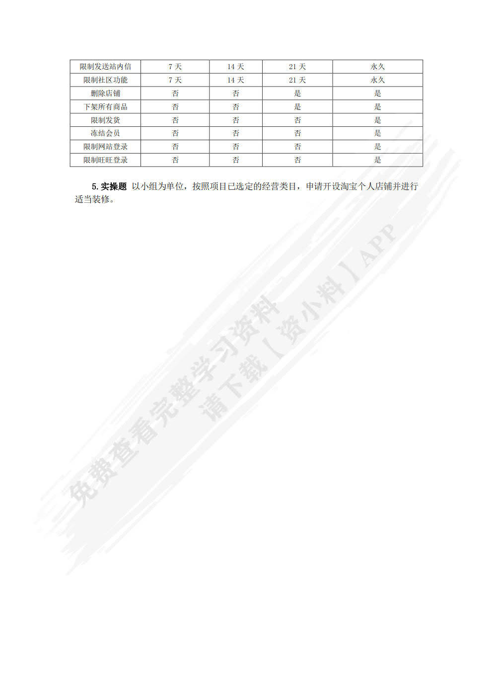 网店运营实务第二版刘蓓主编课后习题答案解析