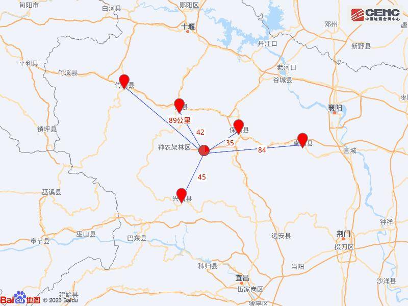 湖北襄阳市保康县发生3.6级地震