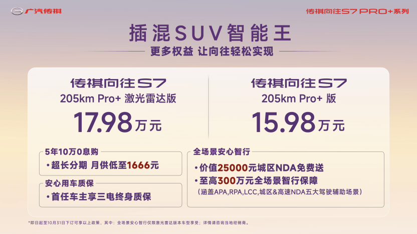 1598万元起传祺向往S7 Pro+系列正式上市