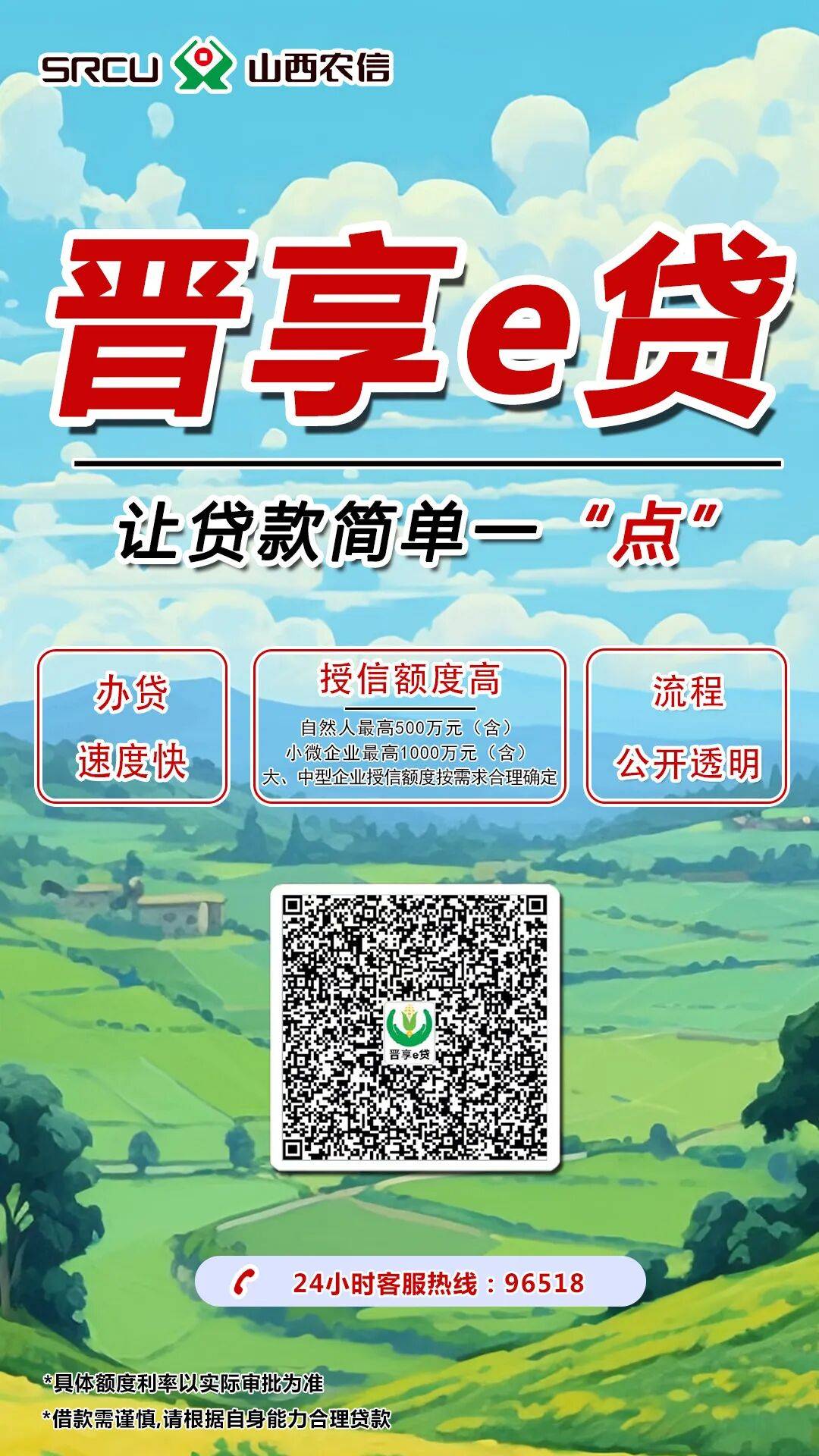 山西农信“晋享e贷”——速度快、额度高、流程明,让贷款简单一“点”