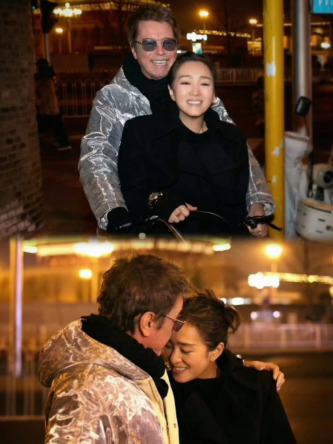 60岁的巩俐，77岁的法国老公，把北京初雪的浪漫，真的玩明白了