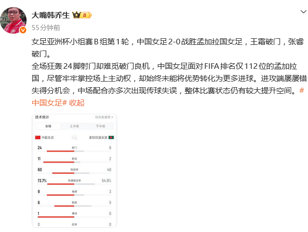 热议女足亚洲杯首战：又老又菜又慢 踢得还不如孟加拉