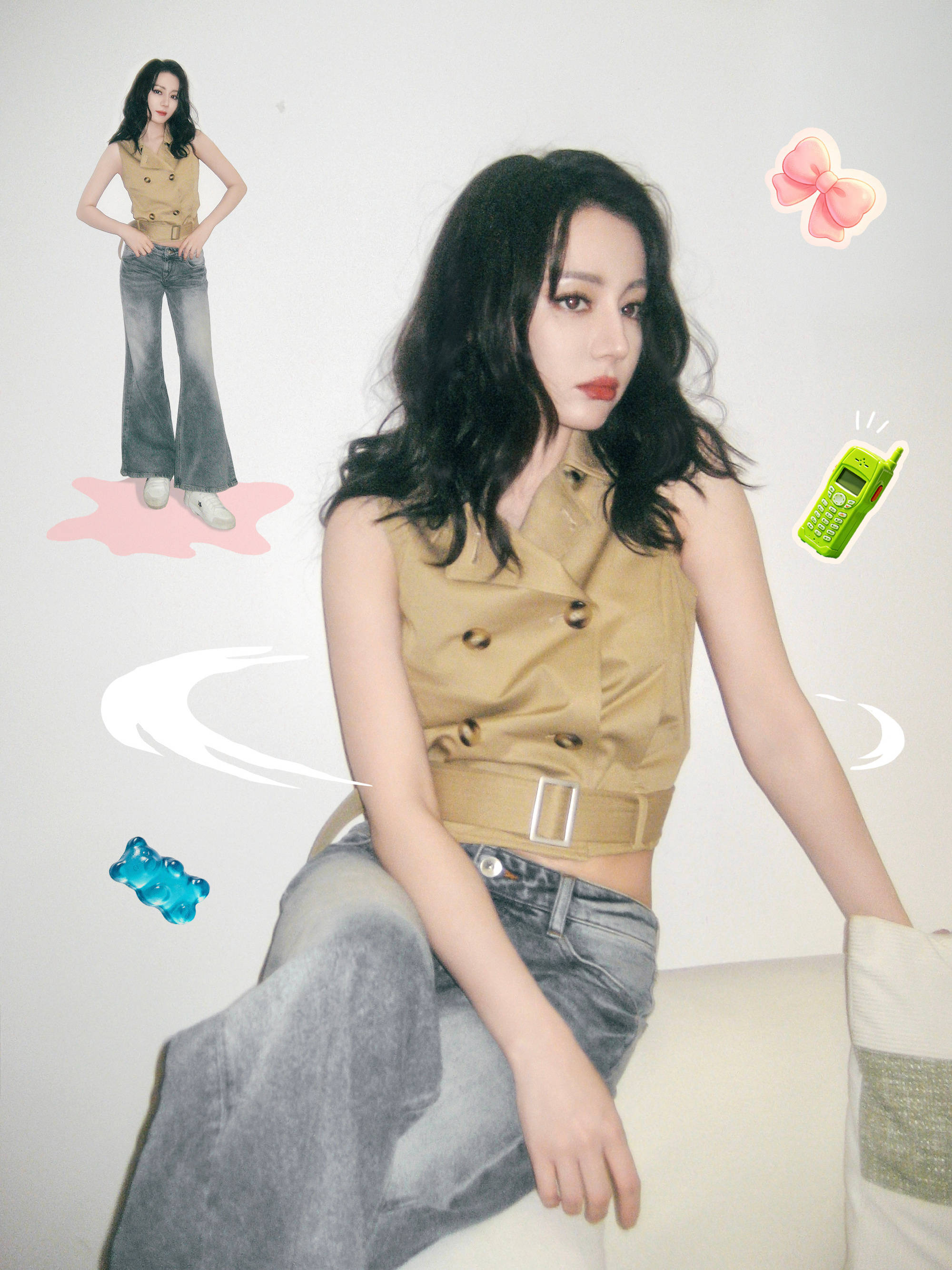 迪丽热巴美照俏皮可爱！嘟嘴wink少女感十足
