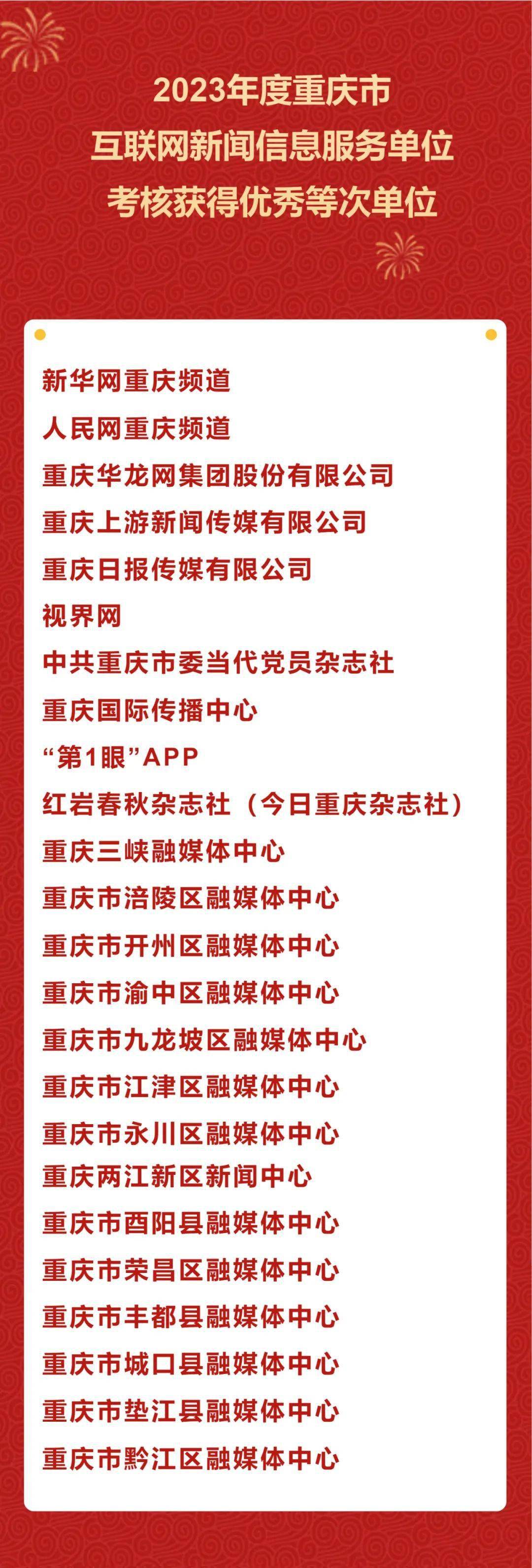 重庆24家互联网新闻信息服务单位获优秀，丰都县融媒体中心入选！