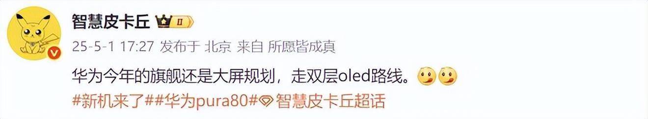 华为Pura 80系列再次被确认：双层OLED技术，依旧是大屏规划！