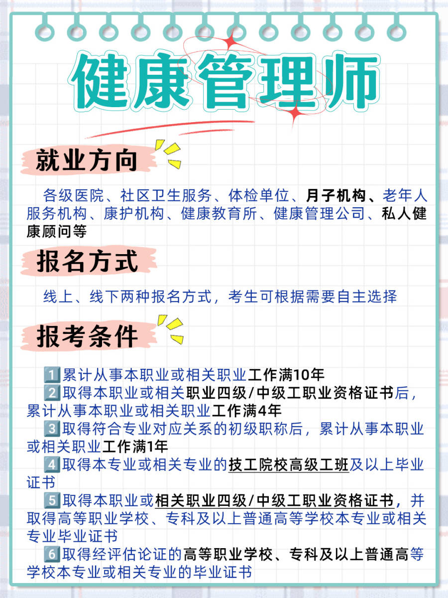 健康管理师报名攻略我们上岸见