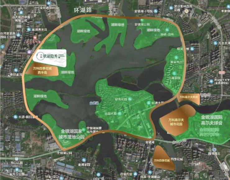 項目正位於金銀湖環湖路以內,坐擁270°環幕溼地公園景緻.