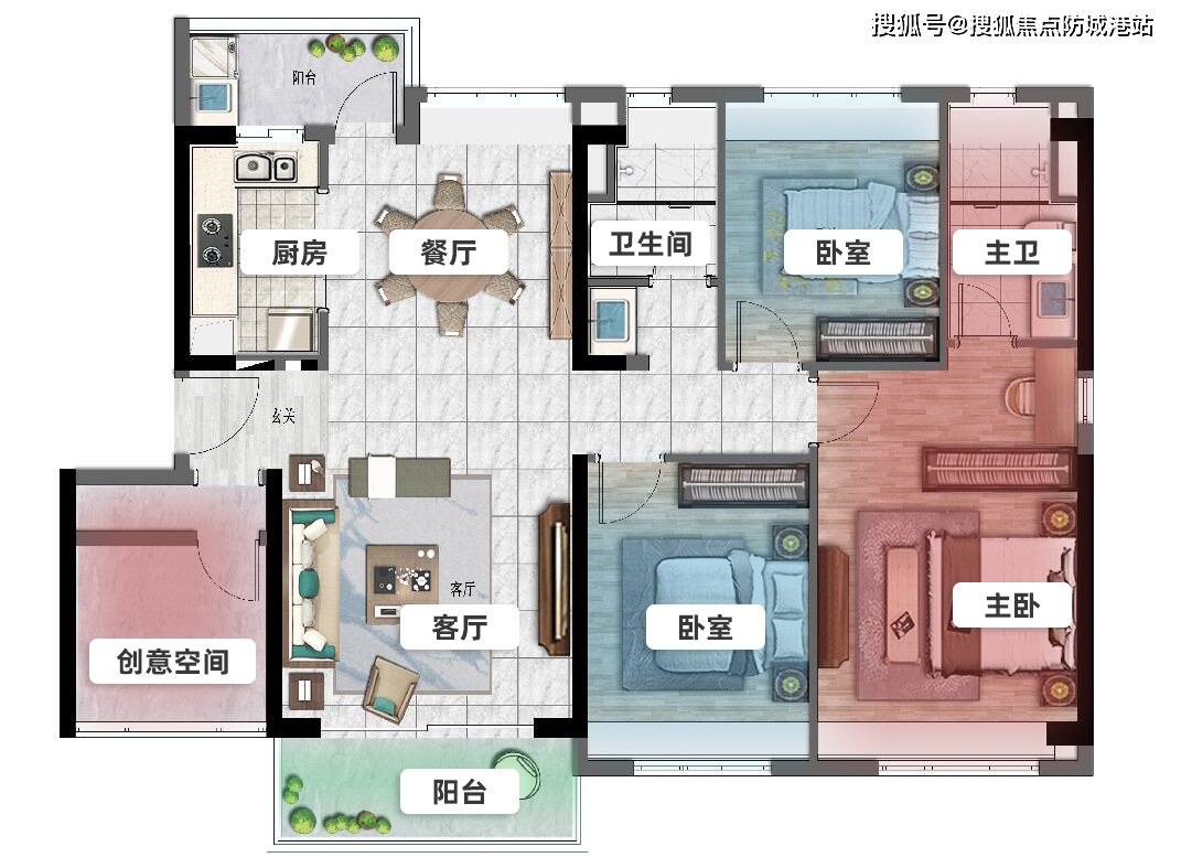 建面約125㎡四房戶型圖大華紫悅府售樓處電話:400-990-8525轉555