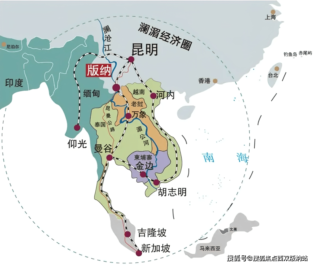 更加庞大的人流及消费力接驳自贸区通路的黄金产业线未来将通达泰国