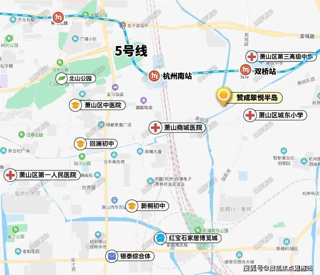 約600m),附近彩虹快速路在建,通城高速可抵達蕭山機場等杭城重要區域