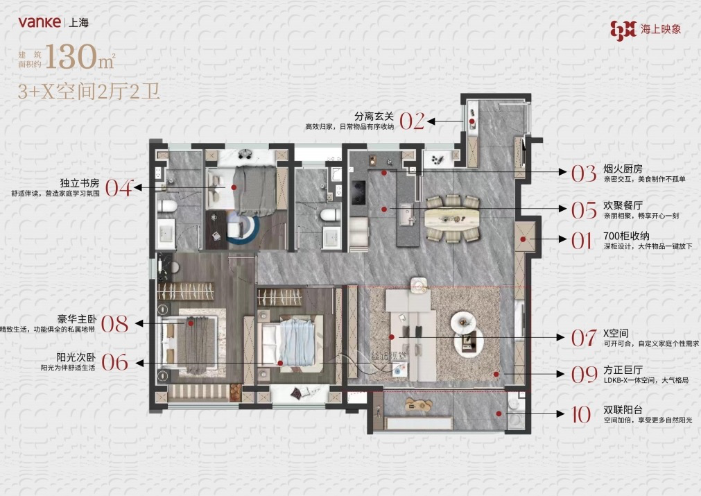 戶型免責:本模型僅為戶型結構示意,因技術,裝飾效果,比例等因素所限