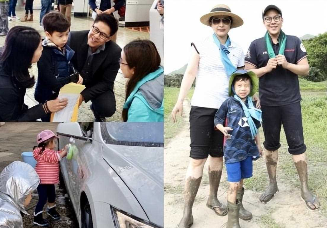 10岁霍中曦被爸爸搂在怀,个头到妈妈肩了_阔少_儿子_一身