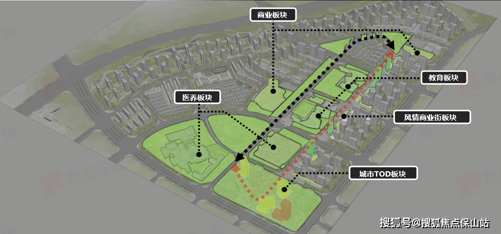 項目的東南地塊規劃滇中新區首個tod概念商業街區,未來將打造成為一