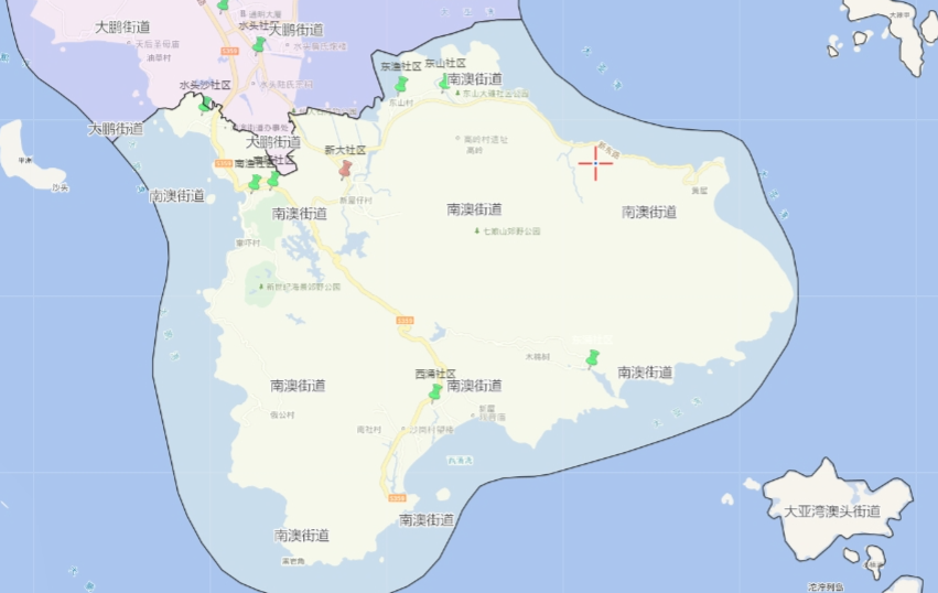 深圳市大鹏新区南澳街道方言分布地图