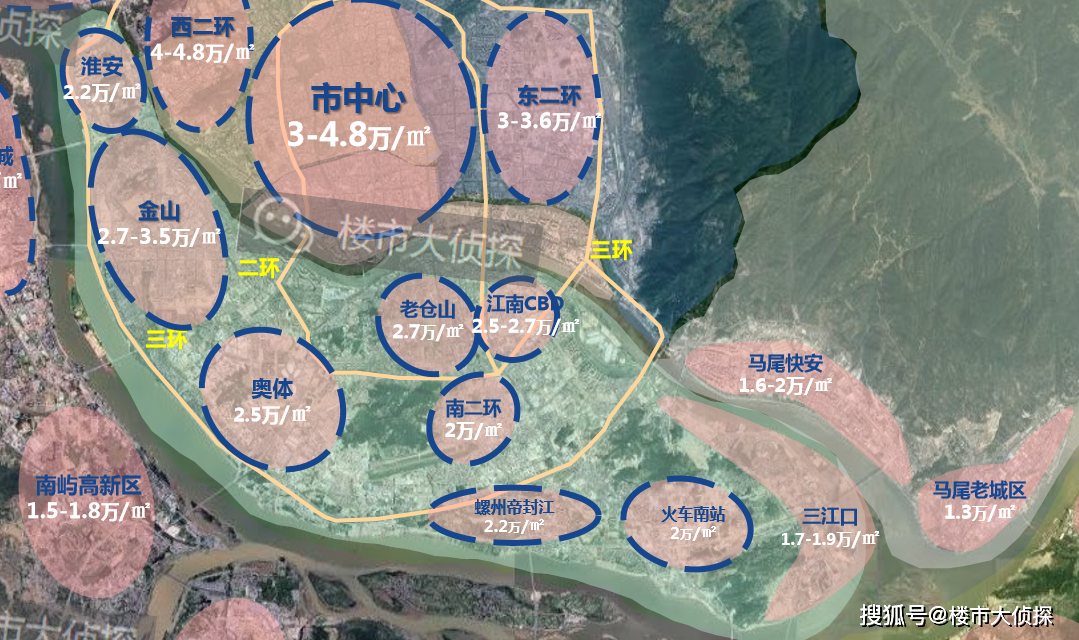 2024福州房价格局:市中心4.8万,东二环3.6万,金山3.