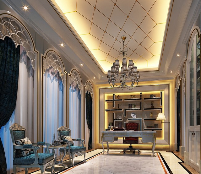 这样的书房,有点迷人_空间_书架_地毯