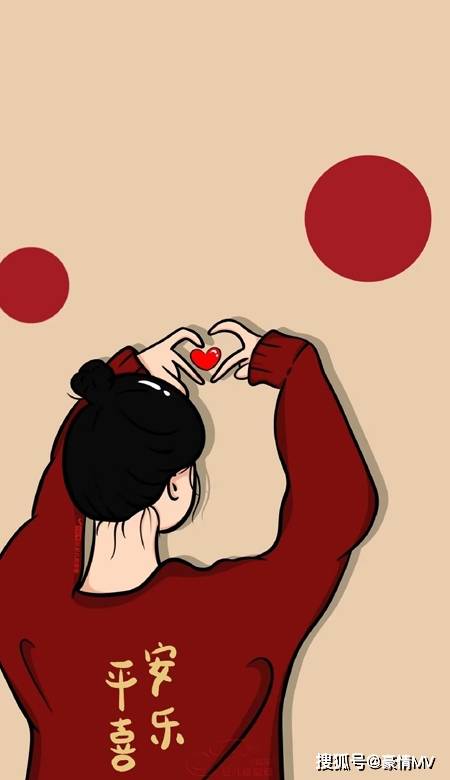 新年喜庆甜蜜手机壁纸一对_2024情侣新年锁屏壁纸一男一女