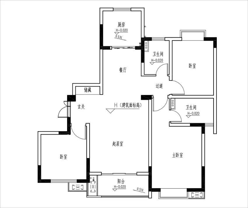 【建筑面积约125-127㎡三室两厅两卫】【建筑面积约91㎡两室一厅一卫