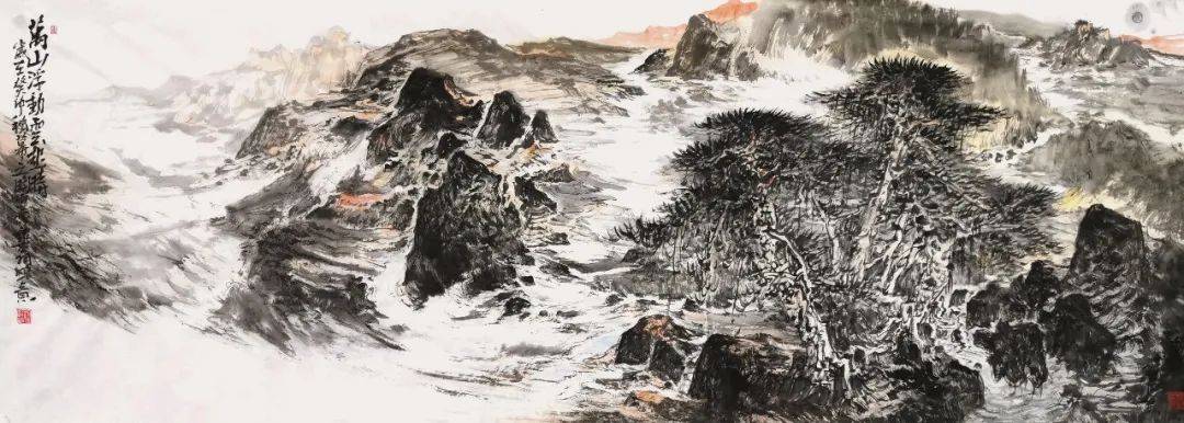 进行绘画,其他位置统一做留白处理,这种绘画方式增加了画家的创作难度