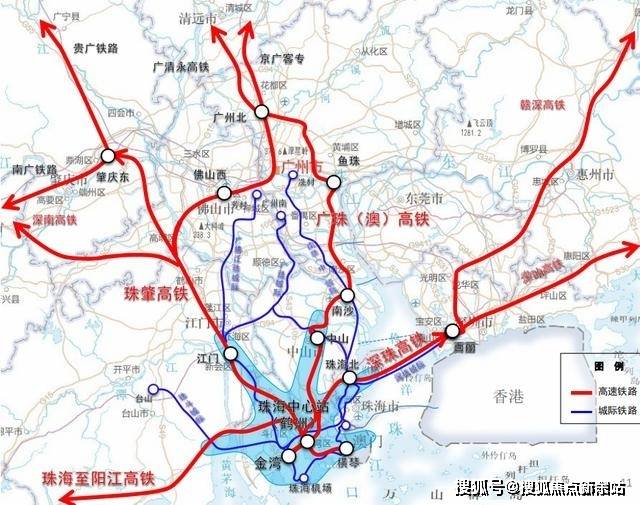 在珠海境內設7個站點,途經珠海站,珠海中心站(鶴洲),斗門白蕉鎮,井岸