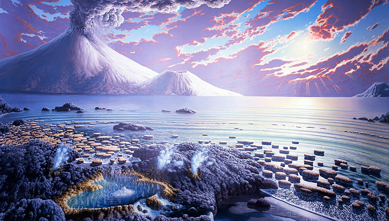 26亿年前,地球处于太古宙的新太古代,那时火山和板块运动十分活跃