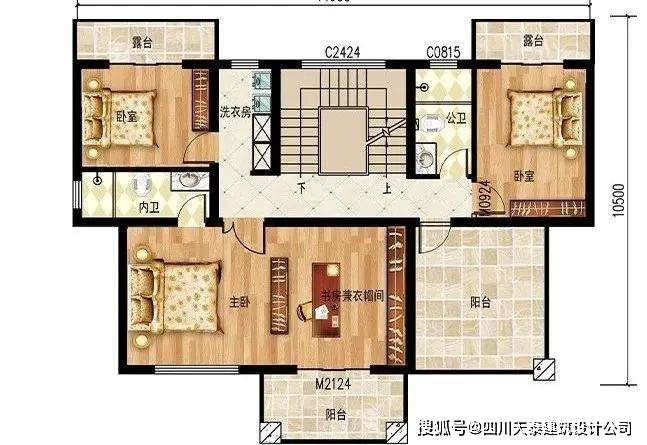 四川乐山回乡建一栋二层新中式乡村别墅,占地130平方,全套图