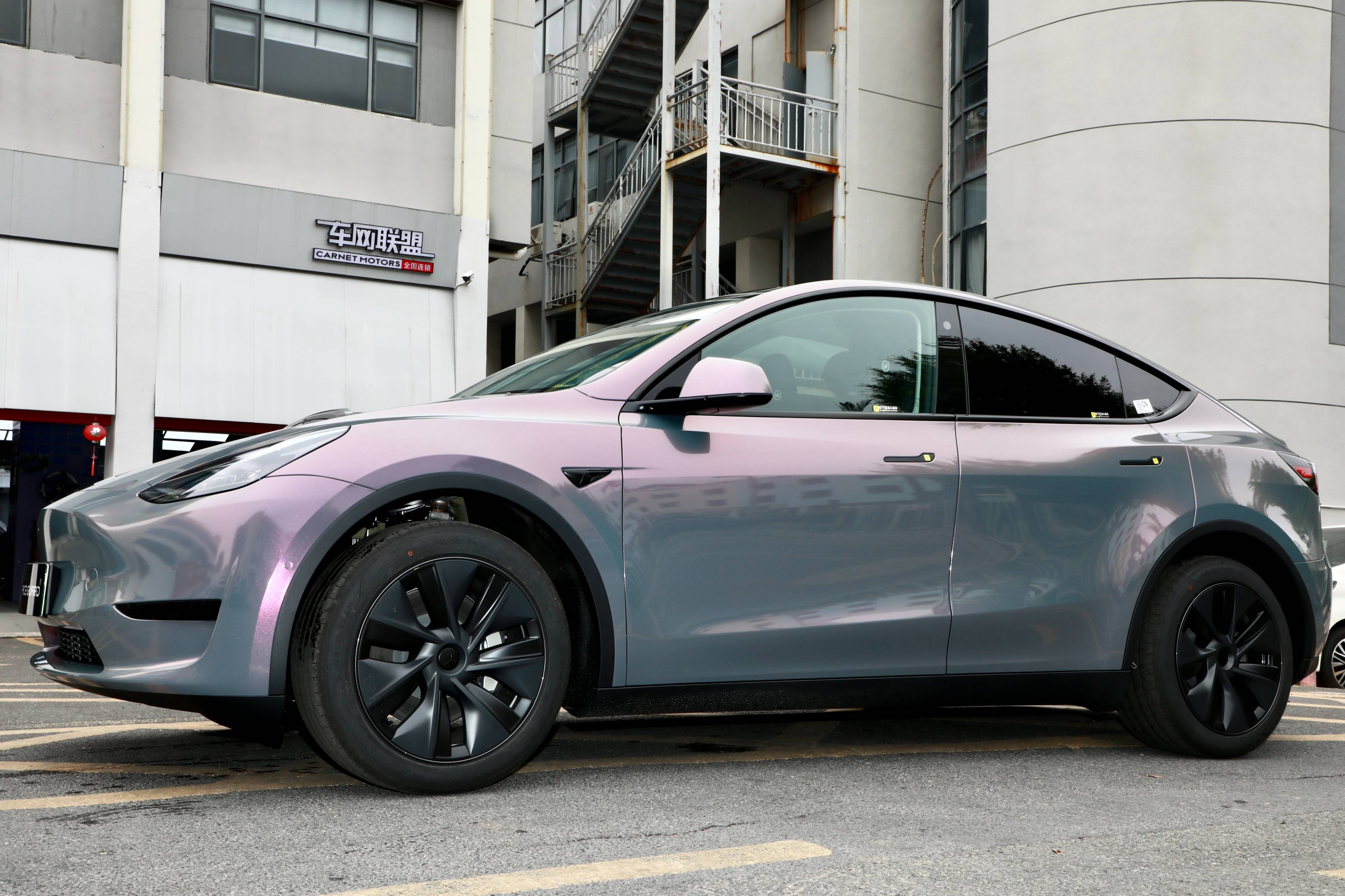 梦中情车!特斯拉y改色face guard 星空灰魅影