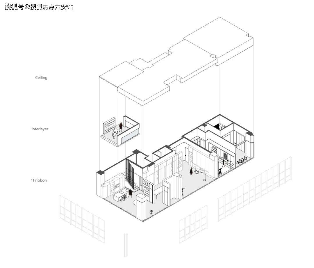 爆炸图(空间静态)大门开启,映入眼帘的是整面墙的柜体与玄关鞋柜形成l