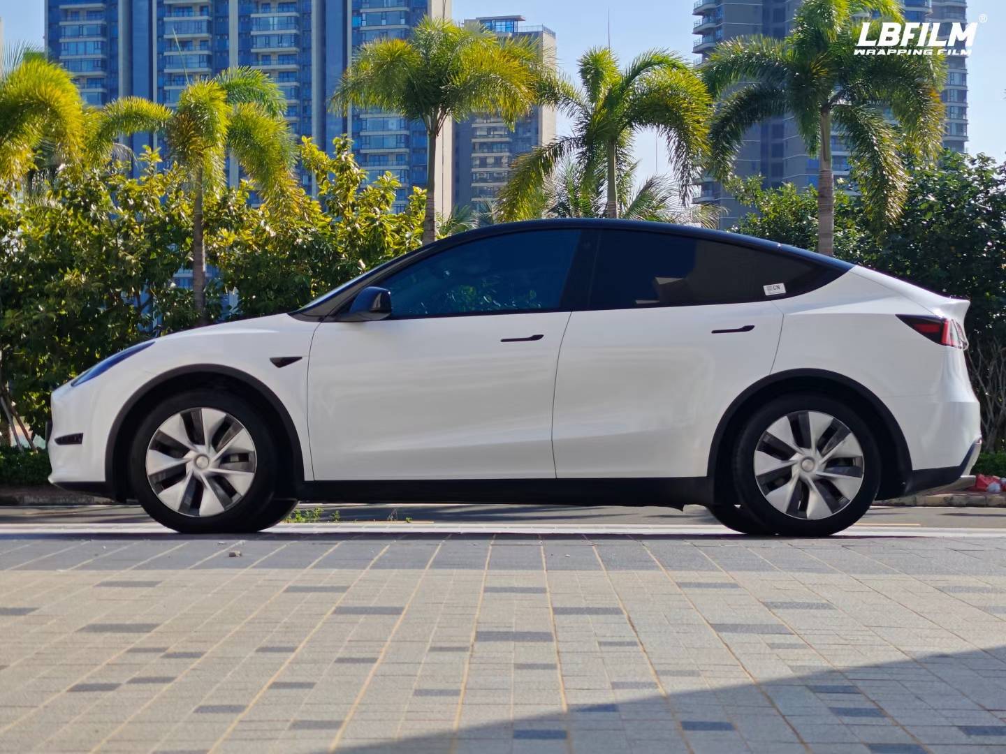 特斯拉modely-lb改色膜珠光白,有质感的白色_搜狐汽车_搜狐网