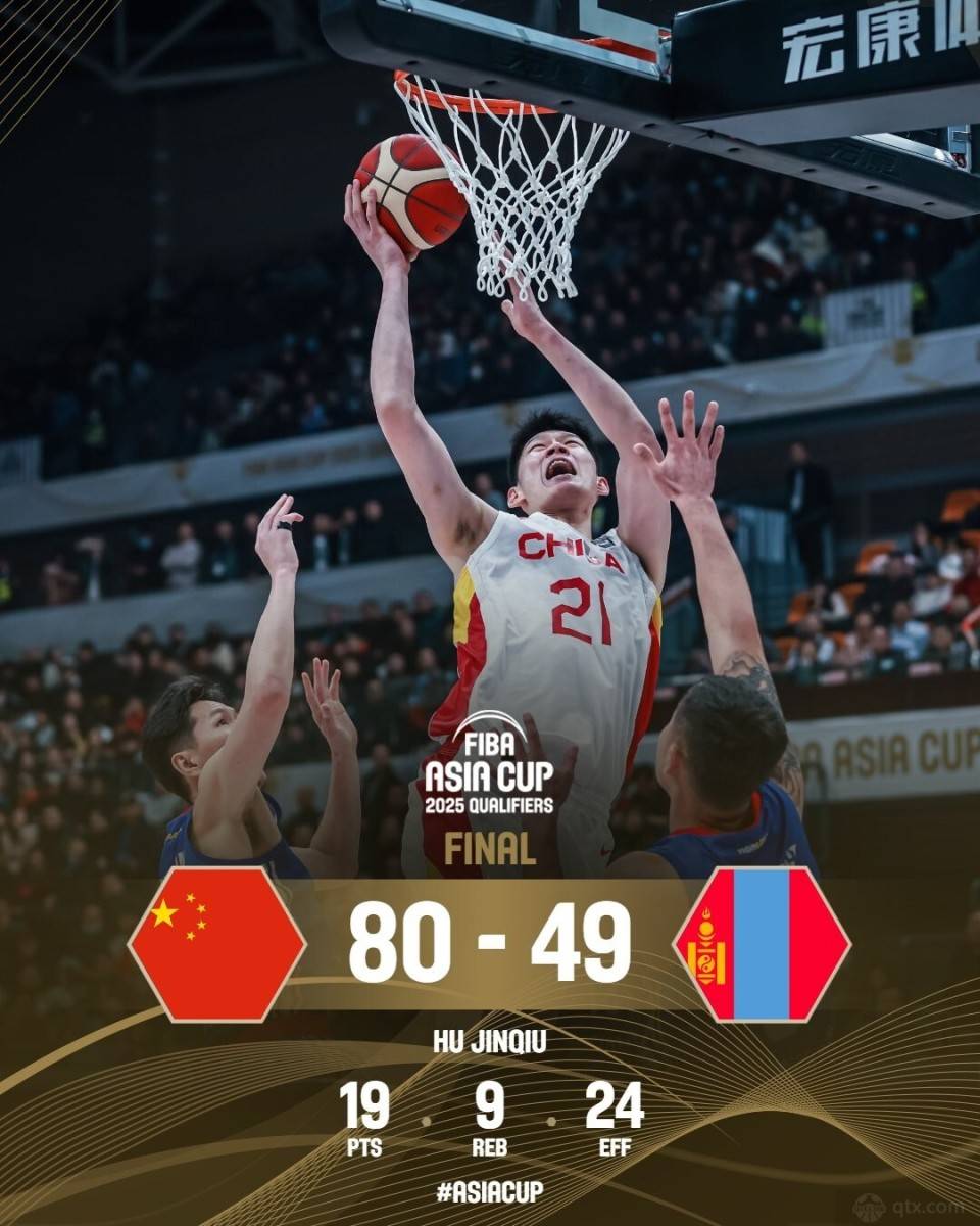 开门红！中国男篮亚预赛状态爆棚31分大胜蒙古