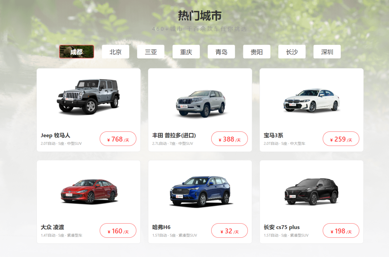 大量用户租车平台选择悟空租车