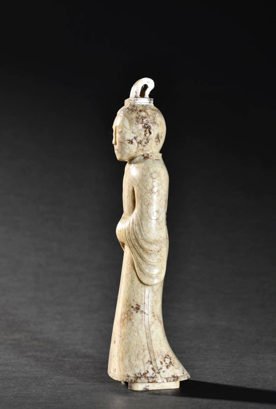 圆雕作品高古玉汉代 操蛇之神 操蛇神怪东汉文曲星君 玉人佣古玉人佣