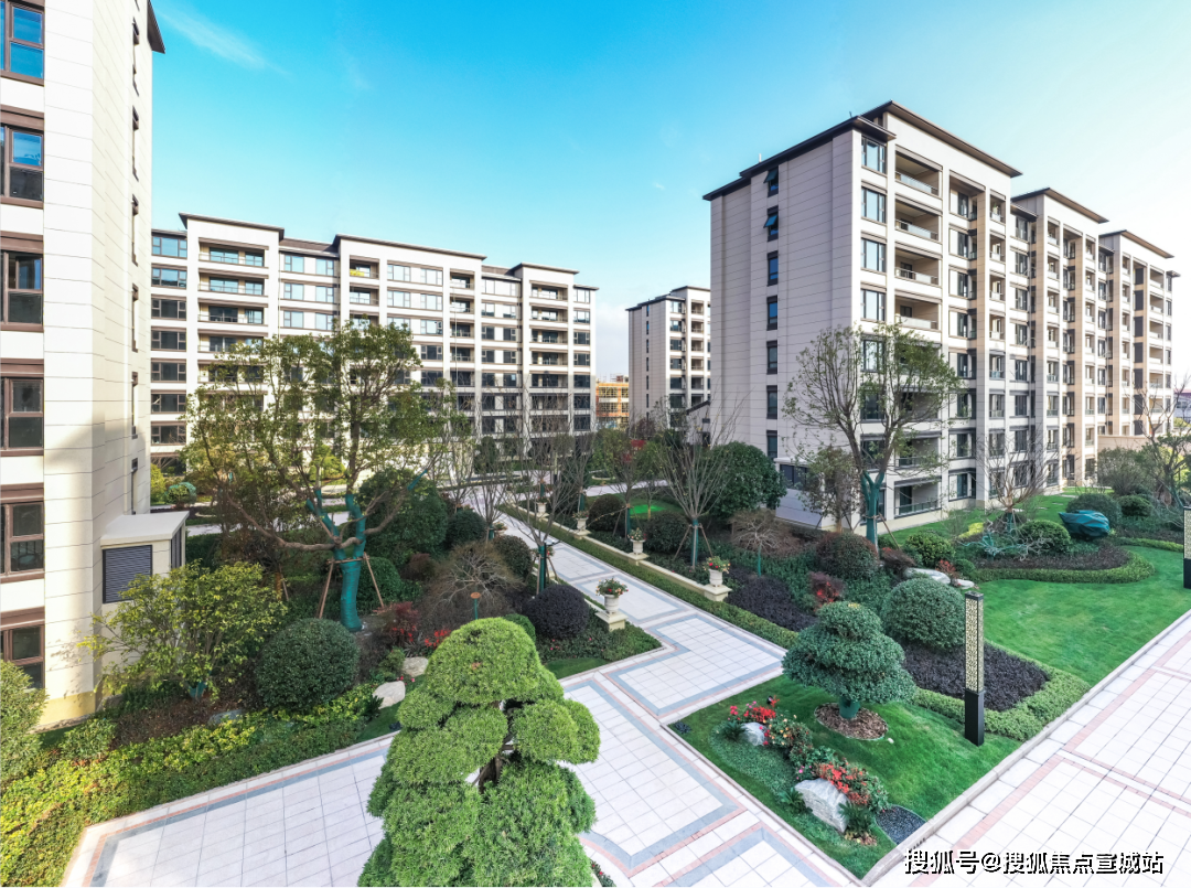 中轴对称,每条横向纵向道路都设置了精致景观组团,多采用台湾云波冬青