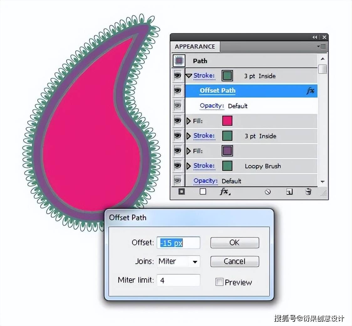 ai软件技巧,佩斯利风格图案_笔画_画笔_颜色