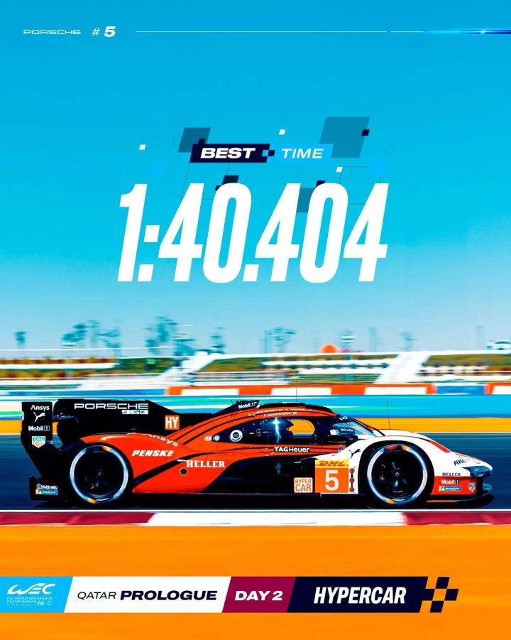 wec冬季测试第2日:保时捷5号最快,叶一飞车组力压