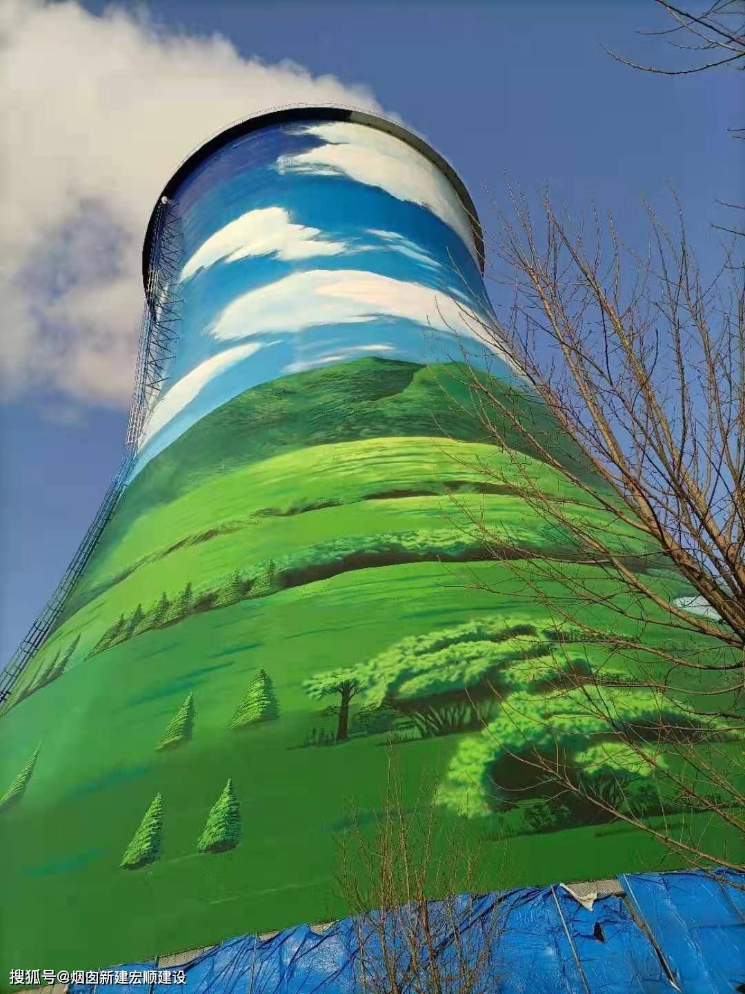 株洲水塔墙绘美化后的作用_城市_外观_文化