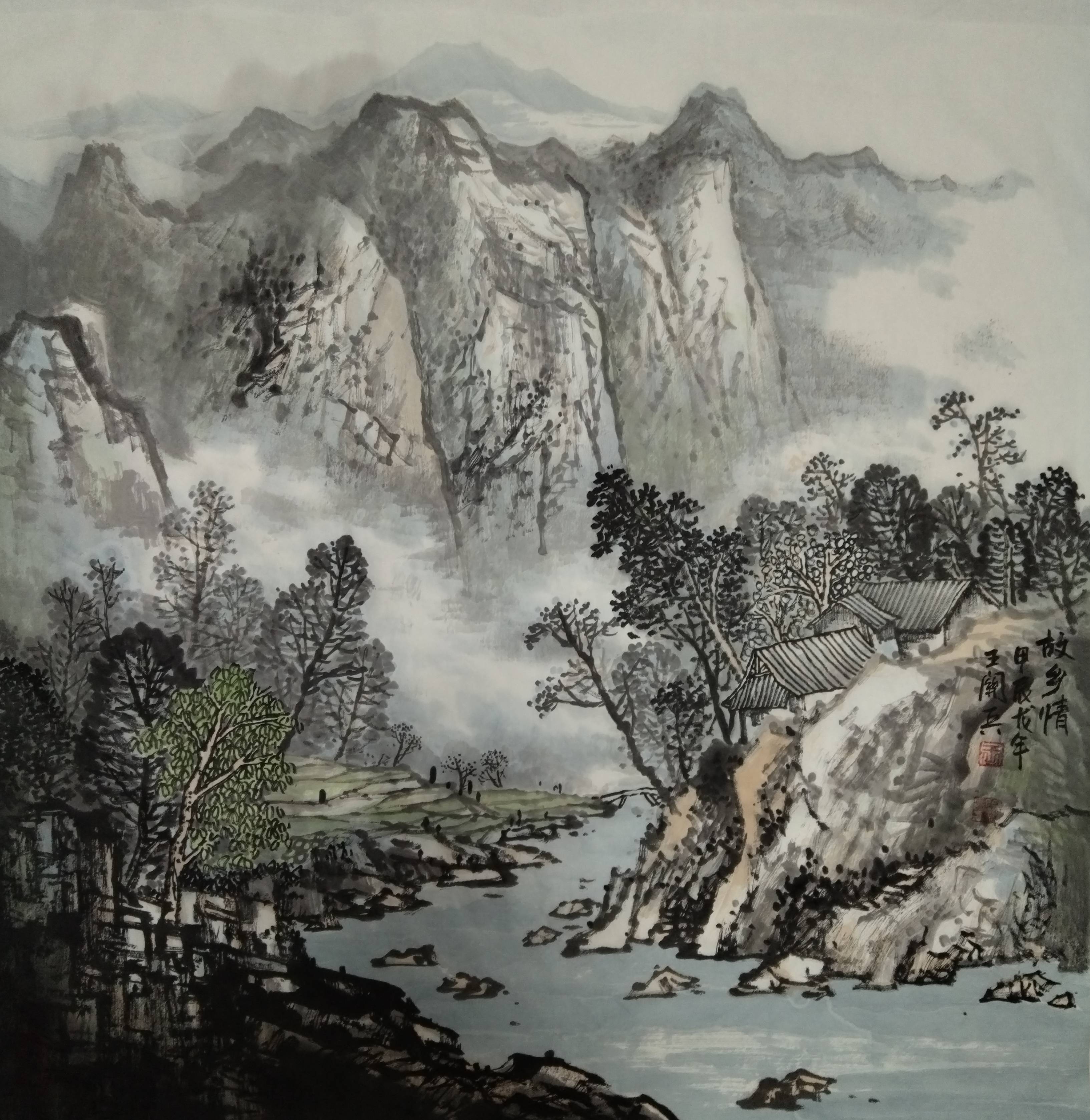 王关兵先生中国山水画2024春季作品欣赏_祖国_乡村_大好河山