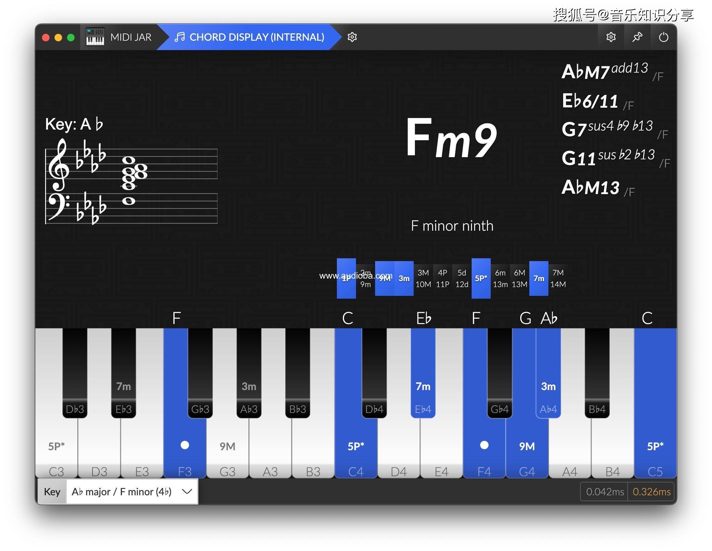 midi jar和弦显示软件 midi键盘链接显示音符和弦 和弦五度圈工具
