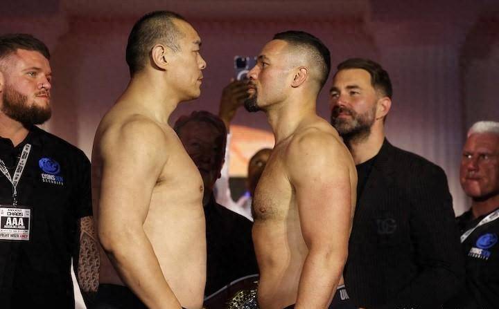 原创赛前称重2916磅张志磊拥有44磅体重优势将以大欺小生吃帕克