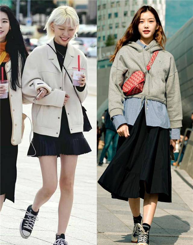 原创去了韩国才发现满大街都是裙子运动鞋打扮洋气显瘦又美