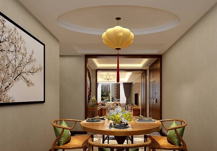 170平米新中式风格三居室装修 现代设计中蕴藏东方禅境_空间结构_吊顶