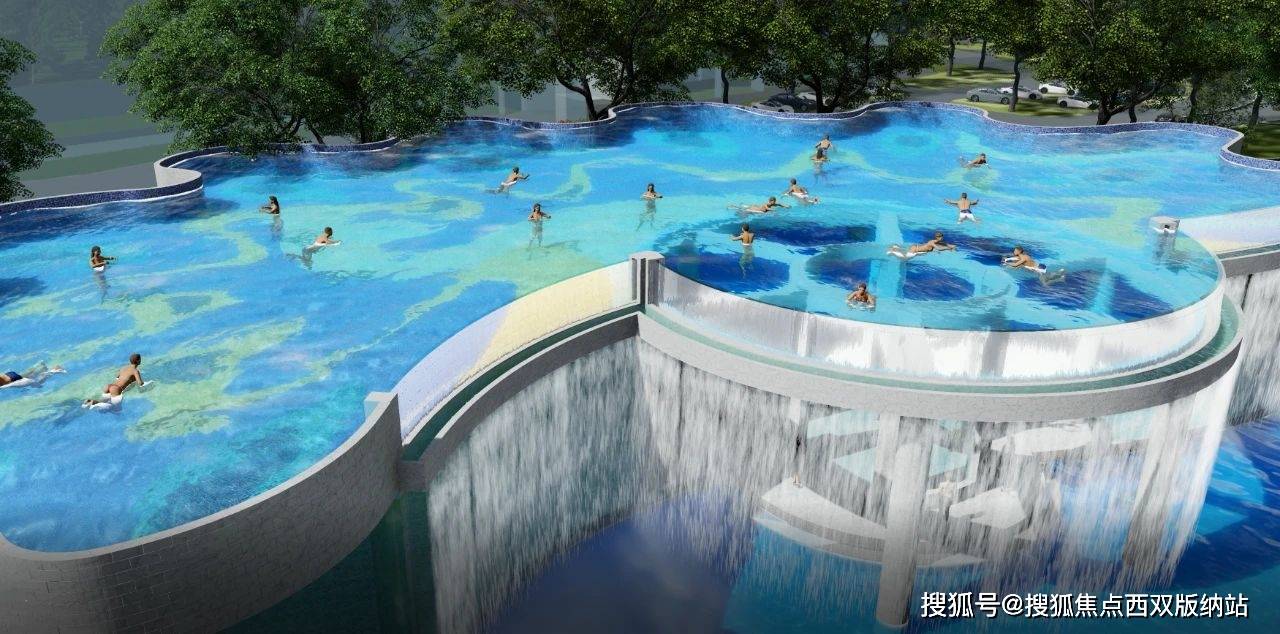 【屋顶高空透明悬空泳池】天际悬空透明,无边际水面,俯瞰告庄,看沧江