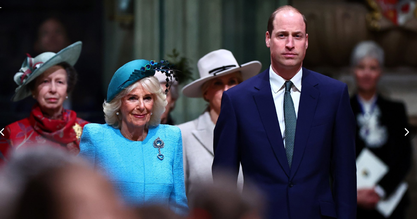 原创威廉夫妇乘车离开温莎城堡王子陪卡米拉出席英联邦日凯特缺席