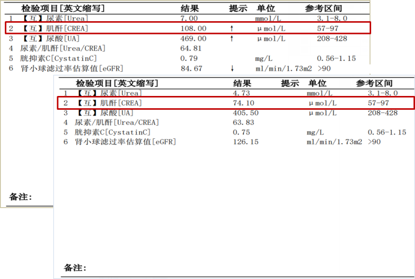 血肌酐检查图片