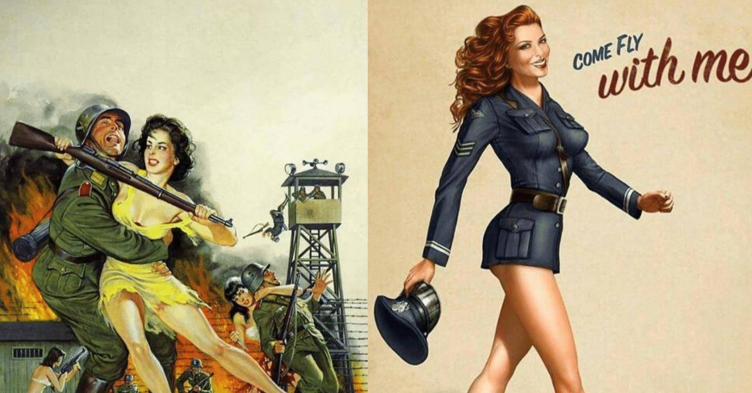 二战宣传画 美女图片
