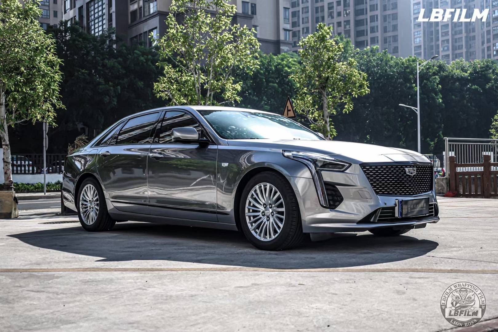 凯迪拉克ct6-lb改色膜液态金属银, 流光溢彩