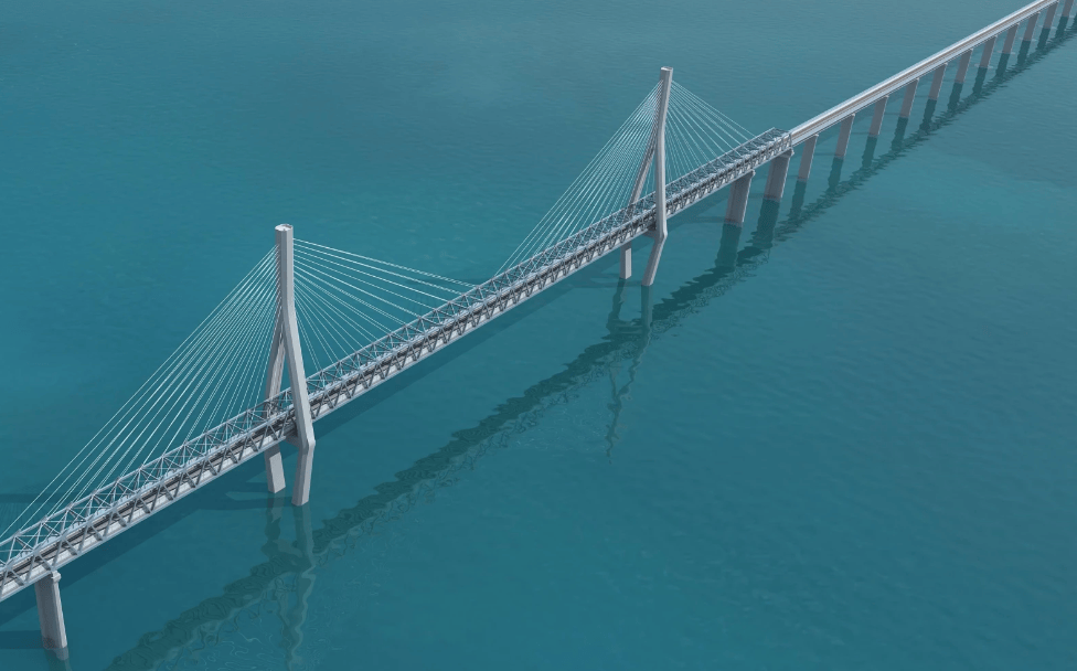 同样的,杭州湾跨海铁路大桥当年在规划时,又何尝不想采用复合型大桥去